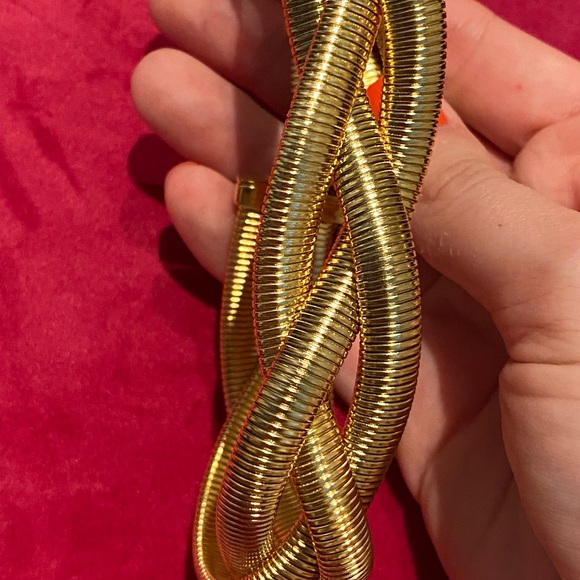 18k Gold Plated Interwoven Choker Necklace - Picture 2 of 3
